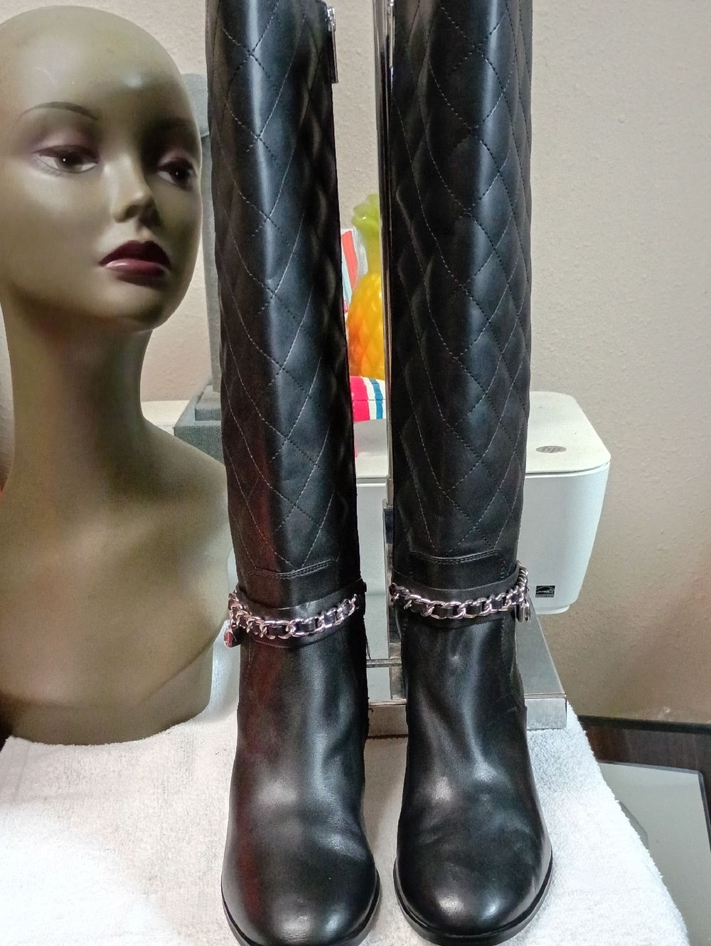 Michael Kors "Elsa" Quilted Leather Boots